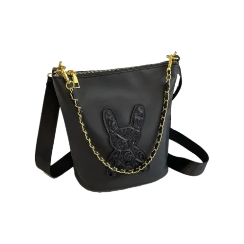 Single Warehouse Nylon Fabric Shoulder Bag, Crossbody Bag Regular Women's Black