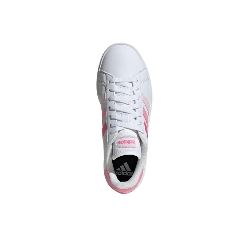 Adidas Grand Court Base 2.0 Anti Slip Wear Resistant Low Top Skateboard Shoes Women's White Pink-4