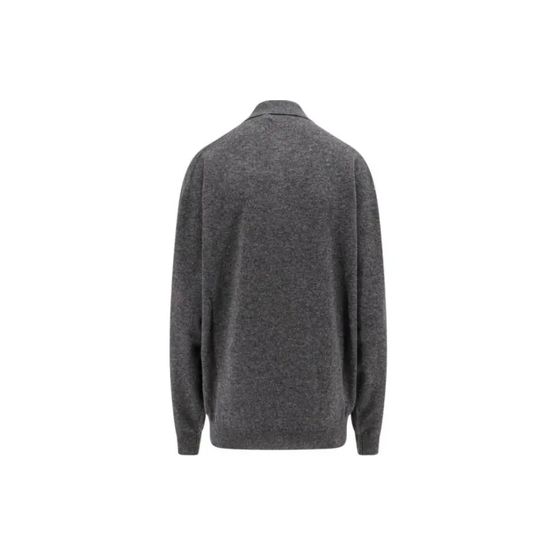 MIU MIU Long-Sleeved Knitted Polo Jumper-1