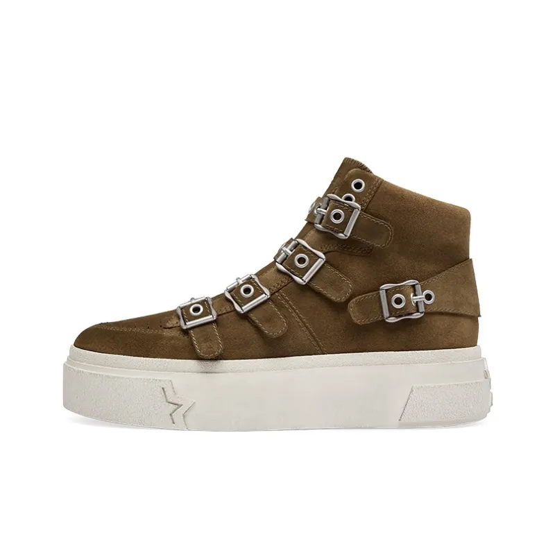 ASH STARMOON BUCKLE Collection High-Top Genuine Leather Platform Casual Platform Shoes Casual Shoes Women's-10