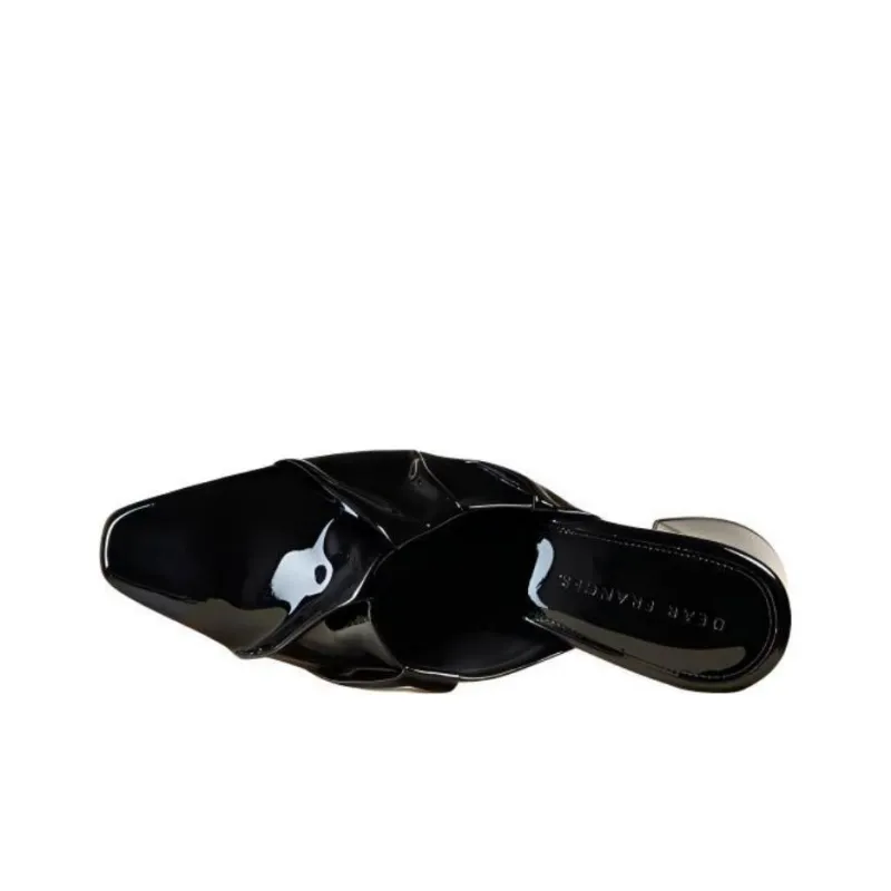 DEAR FRANCES Wrap-toe Slippers Women's Black-2