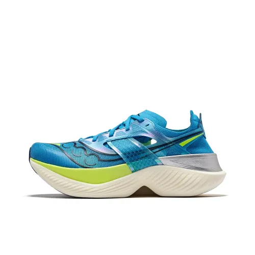 Saucony Endorphin Elite Running Shoes Men Low-Top Blue-Green