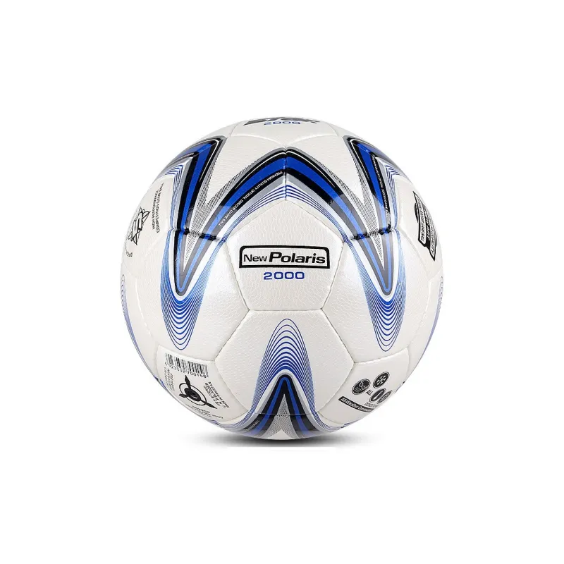 Star Size 5 Ball Soccer PU Hand Stitched Soccer Ball Unisex Blue White-5