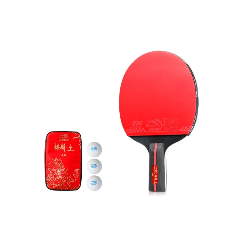 DOUBLEFISH Ping Pong Paddles Unisex All Wood Red-16