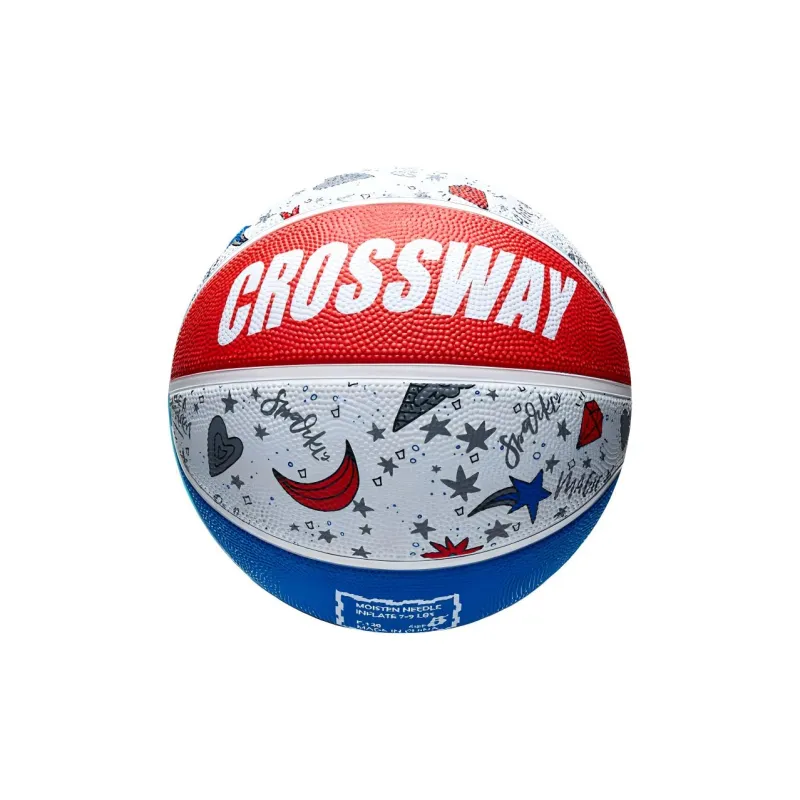 CROSSWAY Rubber Basketball Red Blue White Size 3 Training Kids'-4