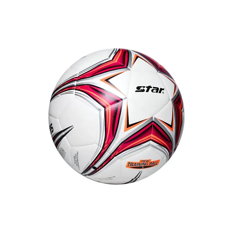 Star Size 5 Soccer PU Seamless Thermal bonding Unisex White Red-3