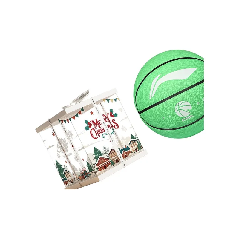 LiNing CBA Collection PU Basketball Green White Size 5 Size 7 Training Unisex-6