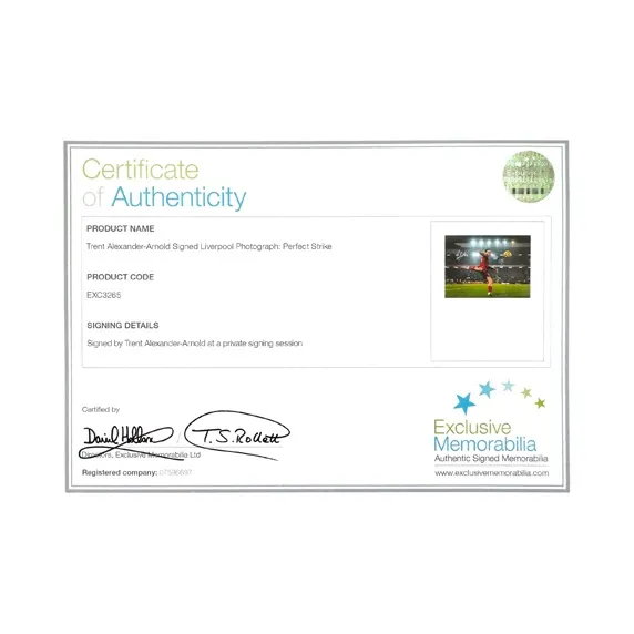 Three For Arnold, Perfect Liverpool Attack, Autographed Photo With EM Certificate, Ultra Premium Framing-4