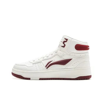 LiNing Tianji SOFT HI Anti Slip Wear Resistant Mid Top Skateboard Shoes Men's White Red