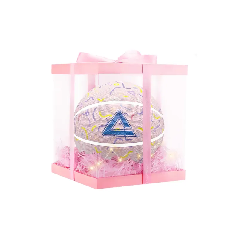 PEAK Rubber Basketball Pink Size 7 Training Competition Unisex-5