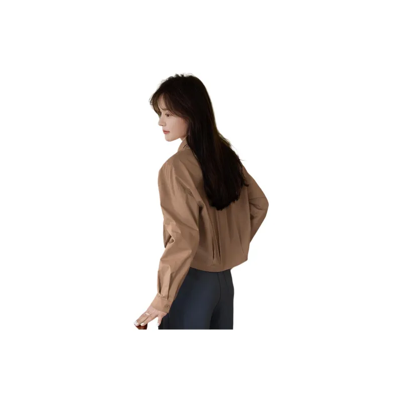 Mo Han Yi Mei Shirt Women's Caramel Tea Brown-1