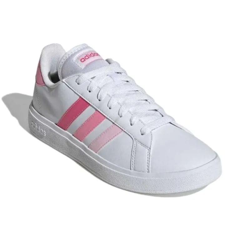 Adidas Grand Court Base 2.0 Anti Slip Wear Resistant Low Top Skateboard Shoes Women's White Pink-2