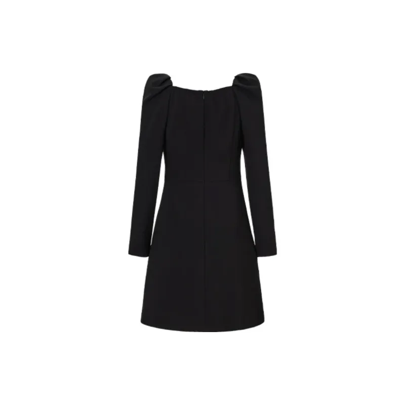 TAMMY TANGS Long Sleeved Dresses Women's Apricot Black Multicolor-1