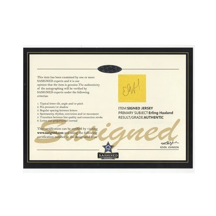 Three For 20-21 Borussia Dortmund Team Erling Haaland Signed Soccer Apparel Jersey With SA Certificate-4