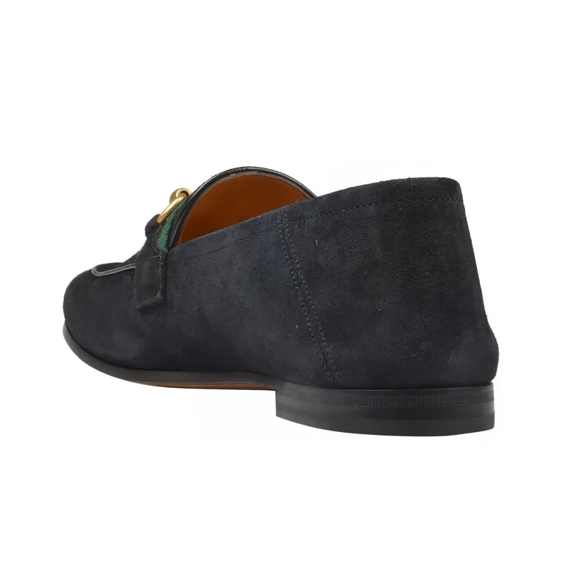GUCCI Horsebit Loafers Flat Shoes Men's Black-4