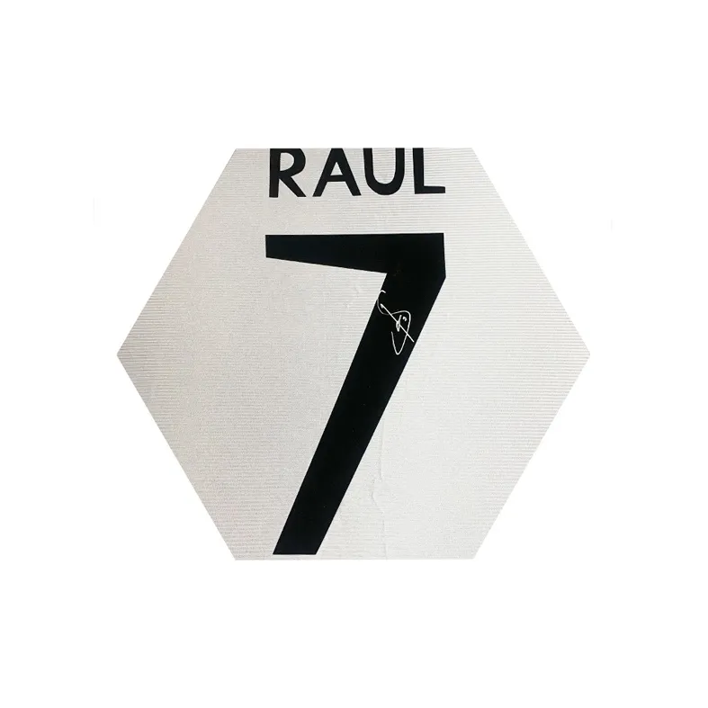 Three For 98-00 UEFA Champions League Home Jersey Real Madrid Raul R7 Signed Soccer Apparel Jersey With SA Certificate-3