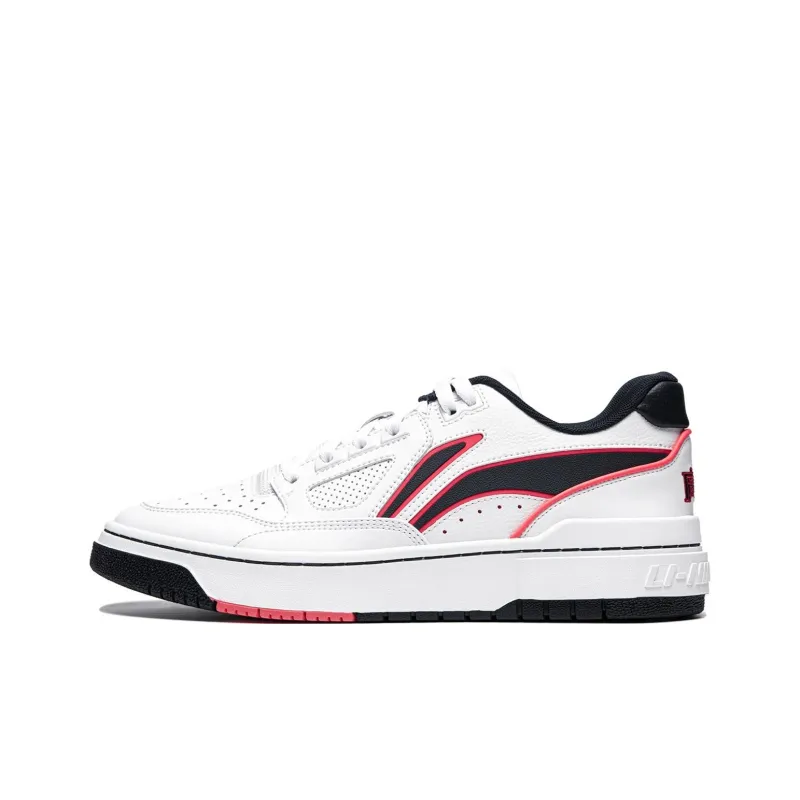 LiNing Rookie Non slip Lightweight Low Top Skateboard Shoes Unisex Standard White Guangdong Blue-0