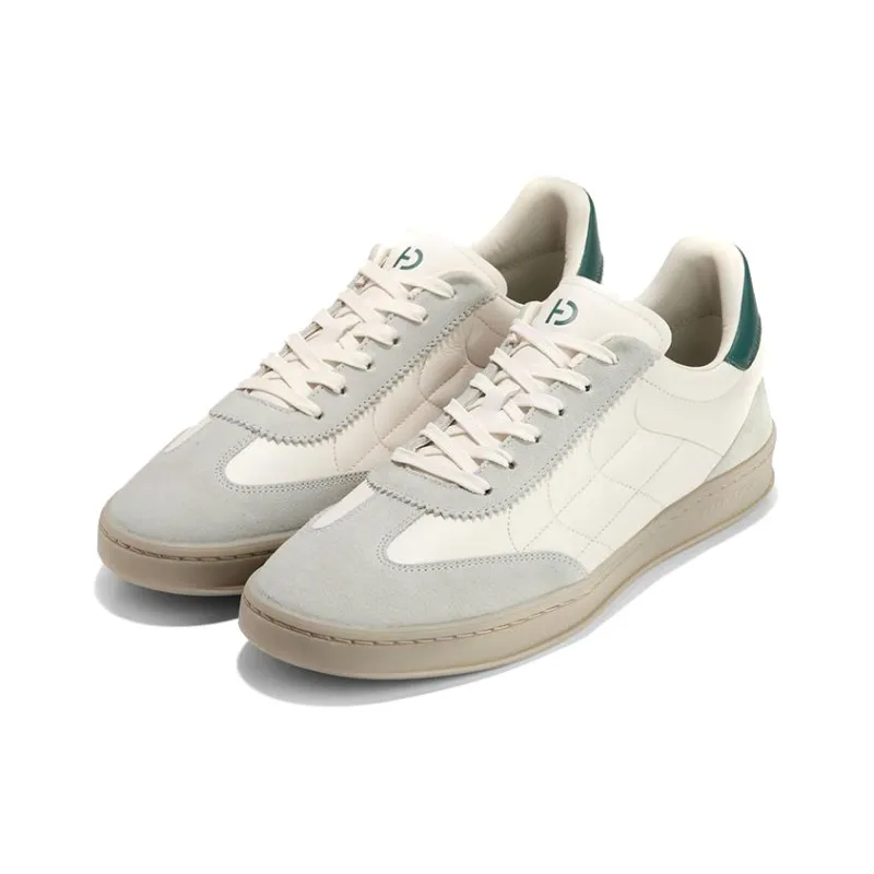 COLE HAAN Slip Resistant, Abrasion Resistant, Lightweight Low Top Skateboard Shoes Men's White/Green Tail-1