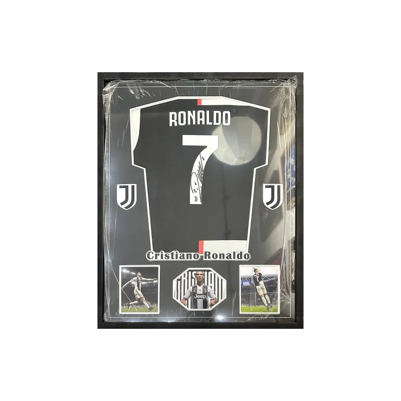 Huayitaojin Juventus Black And White Fan Edition Jersey EM Official Contracted Company Certificate It Is Framed 94x74CM-4