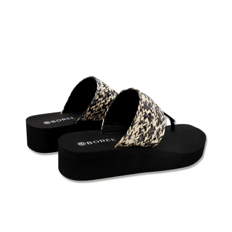 BOREE EVA Slip Resistant Flip Flops Women's Black-4