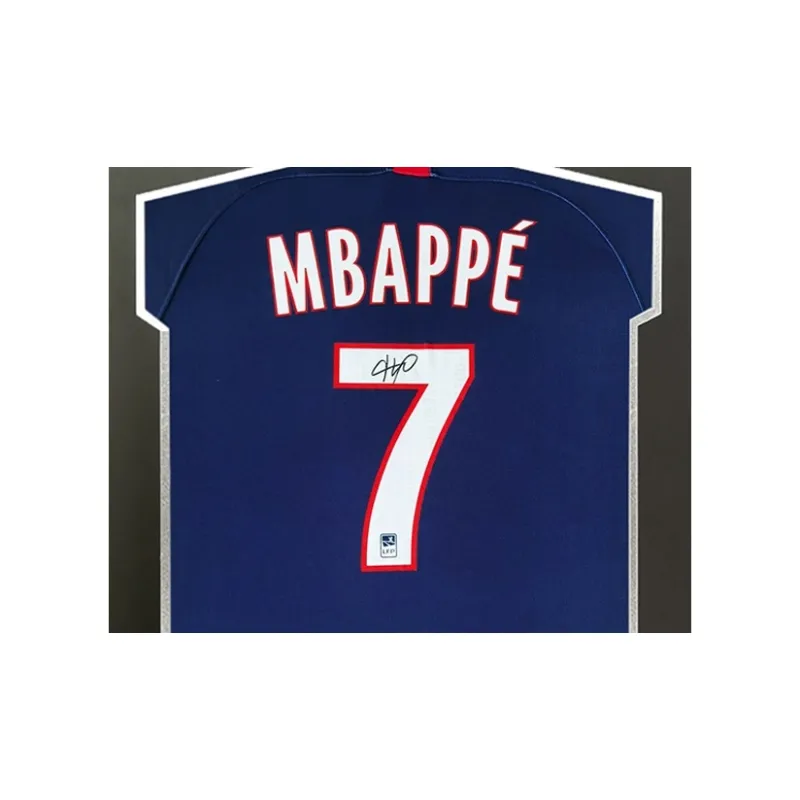 Three For Collection Mbappé Signed Soccer Apparel Jersey 19-20 Paris Saint-Germain Framed With SA Certificate-2