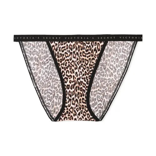 Victoria's Secret Stretch Cotton String Bikini Panty / Marzipan Leopard Underpants Women's 1 Pack Leopard Print
