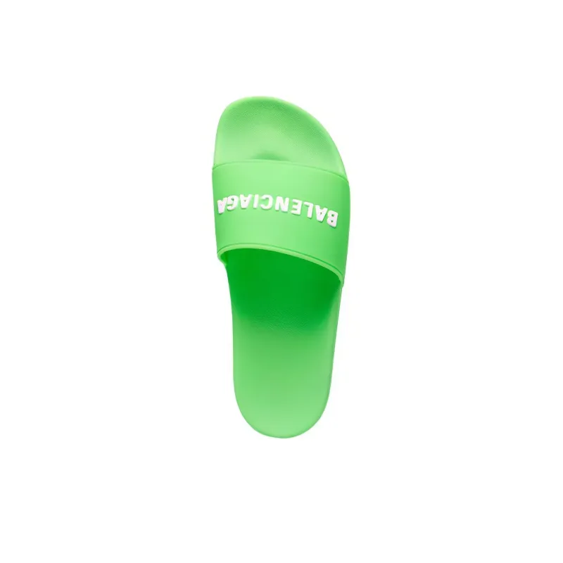 Balenciaga Pool Slide Green White-3