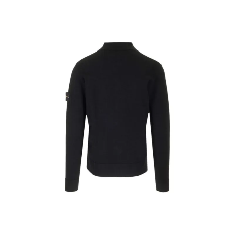 STONE ISLAND Logo Patch Zip Up Cardigan-1