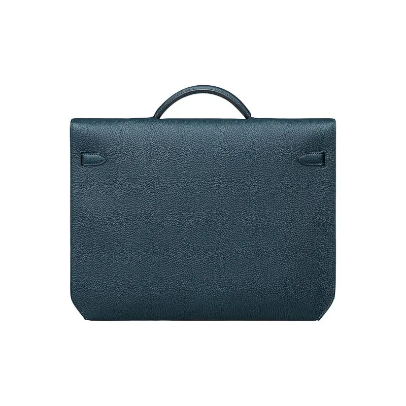 HERMES Kelly Depeches Togo Calfskin Handbag Regular Men's 7P Bleu De Prusse Prussian Blue-2