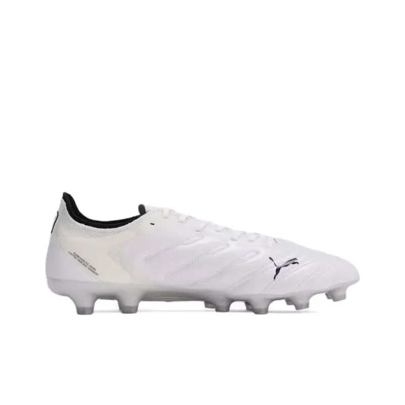 PUMA King Mirai HG Rubber Short Studs Artificial Ground Slip Resistant Soccer Shoes Men's White-1