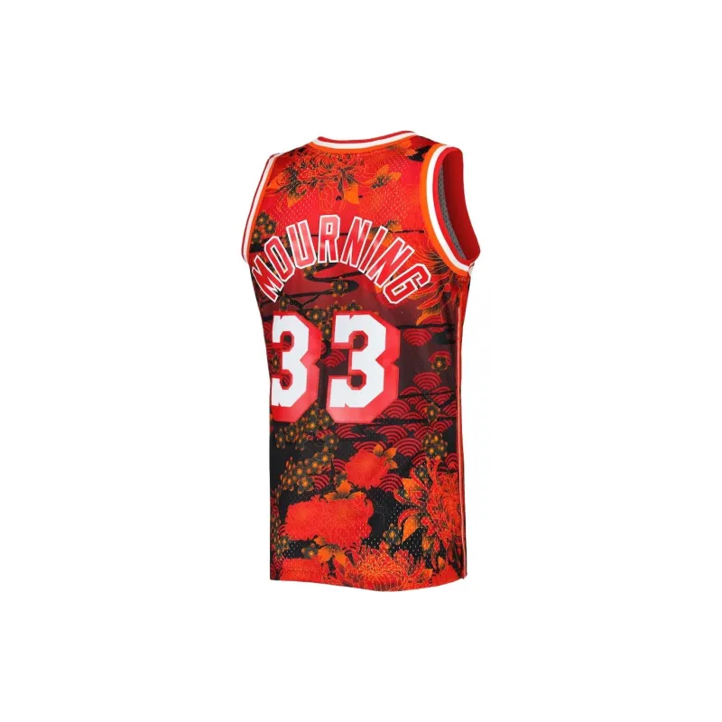 NBA x Mitchell & Ness Miami Heat Alonzo Mourning Basketball Jerseys Men's Red-1