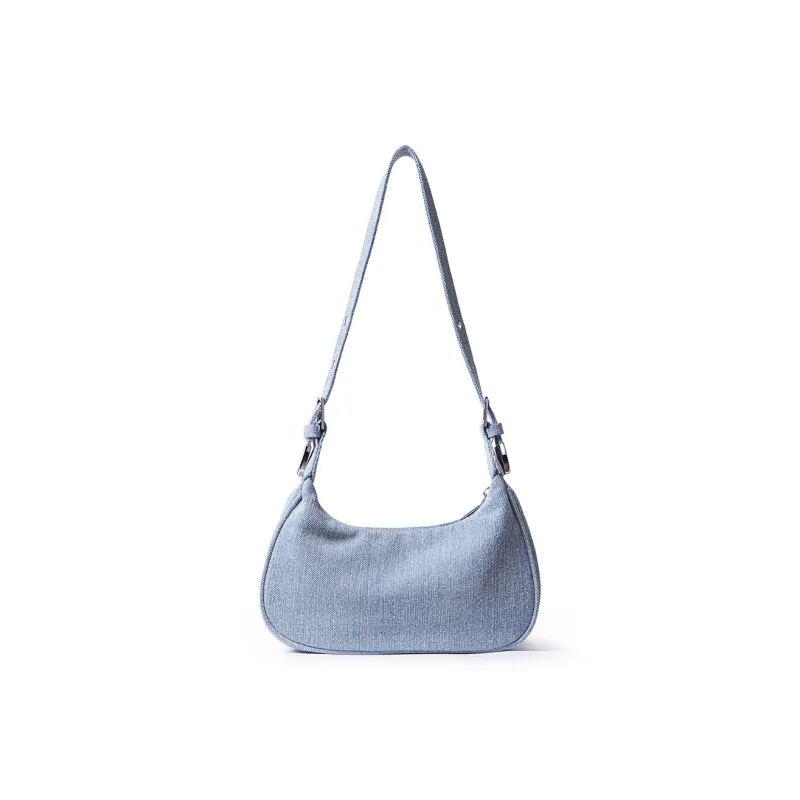 Dubaolu Fabric Shoulder Bag Medium Size Women's Light Blue/navy-2