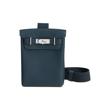 HERMES Hac A Dos Togo Calfskin Crossbody Bag Shoulder Bag Small Size Unisex 7P Bleu De Prusse Prussian Blue