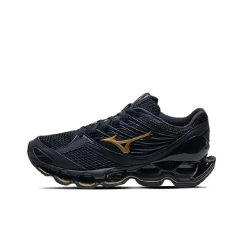Mizuno Anti Slip Wear Resistant Low Top Casual Running Shoes Unisex Black Yellow
