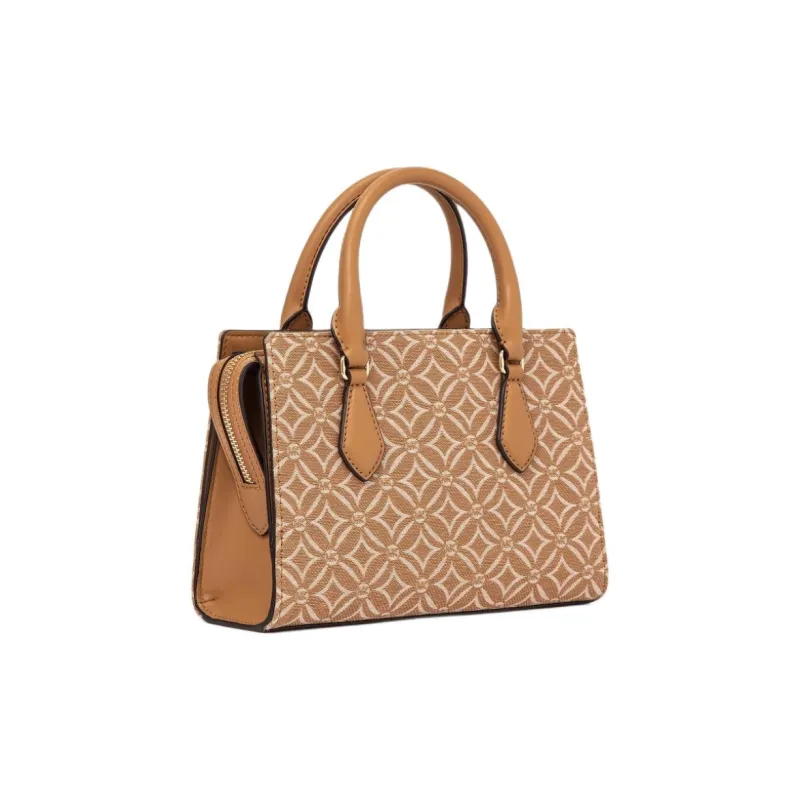 MICHAEL KORS Jacquard Fabric Tote Bag Shopping Bag Shoulder Bag Crossbody Bag Handbag Small Size Women's Brown-1