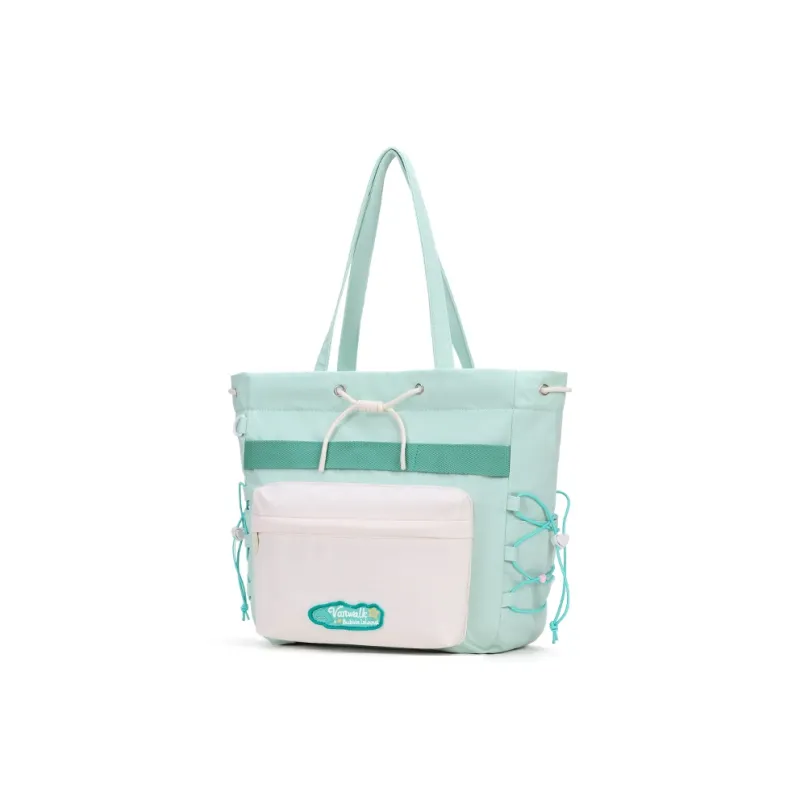 VANWALK Polyester Tote Bag, Shoulder Bag Women's Taro Purple/Mint Blue/Vanilla White-3