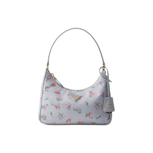 PRADA Re-Edition Recycled Nylon Handbag Shoulder Bag Mini Women's Pearl Gray