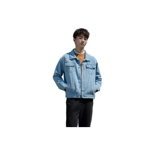 MJ STYLE Denim Jackets Unisex Denim Blue