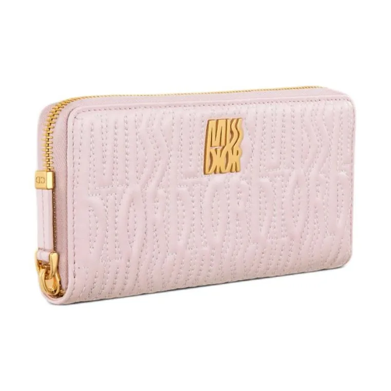 DIOR Quilting Lambskin Wallet Women's Pink-1