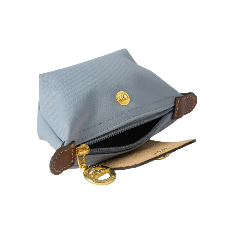 LONGCHAMP Calfskin With Recycled Polyamide Coin Purse Women's Stone Gray-3