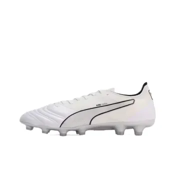 PUMA King Mirai HG Rubber Short Studs Artificial Ground Slip Resistant Soccer Shoes Men's White