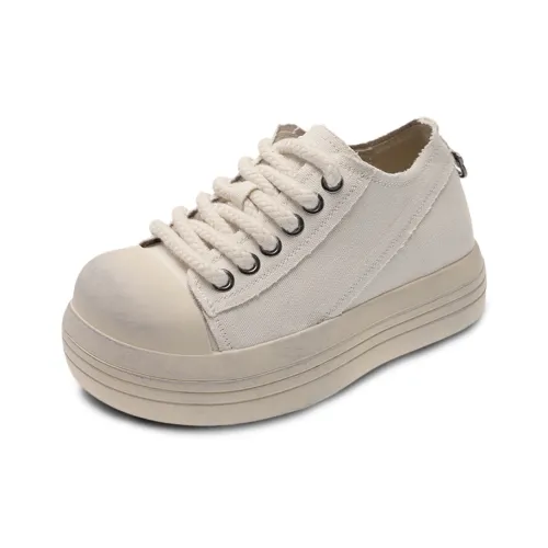WENPU Wear Resistant Lightweight Height Increasing Low Top Canvas Shoes Women's