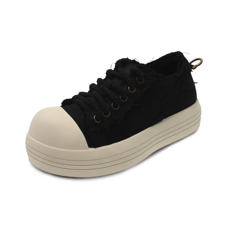 WENPU Wear Resistant Lightweight Height Increasing Low Top Canvas Shoes Women's-7