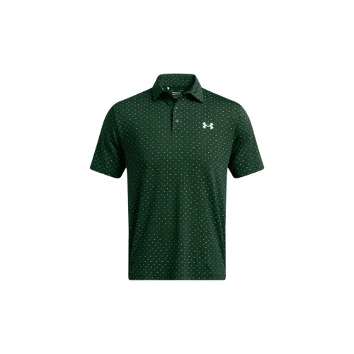 Under Armour Playoff 3.0 Polo Shirts Men Forest Green / White / Mountain White