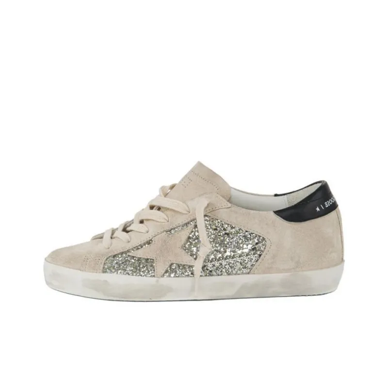 Golden Goose Super Star Stylish Skateboarding Shoes Women's Beige Vintage Version-0