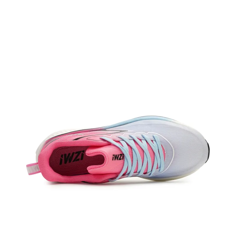 IWZI Anti Slip Wear Resistant Low Top Running Shoes Unisex Violet Blue Pink-2