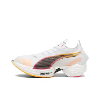 PUMA Fast R Nitro Elite 2 Anti Slip Wear Resistant Low Top Running Shoes Men's White Yellow
