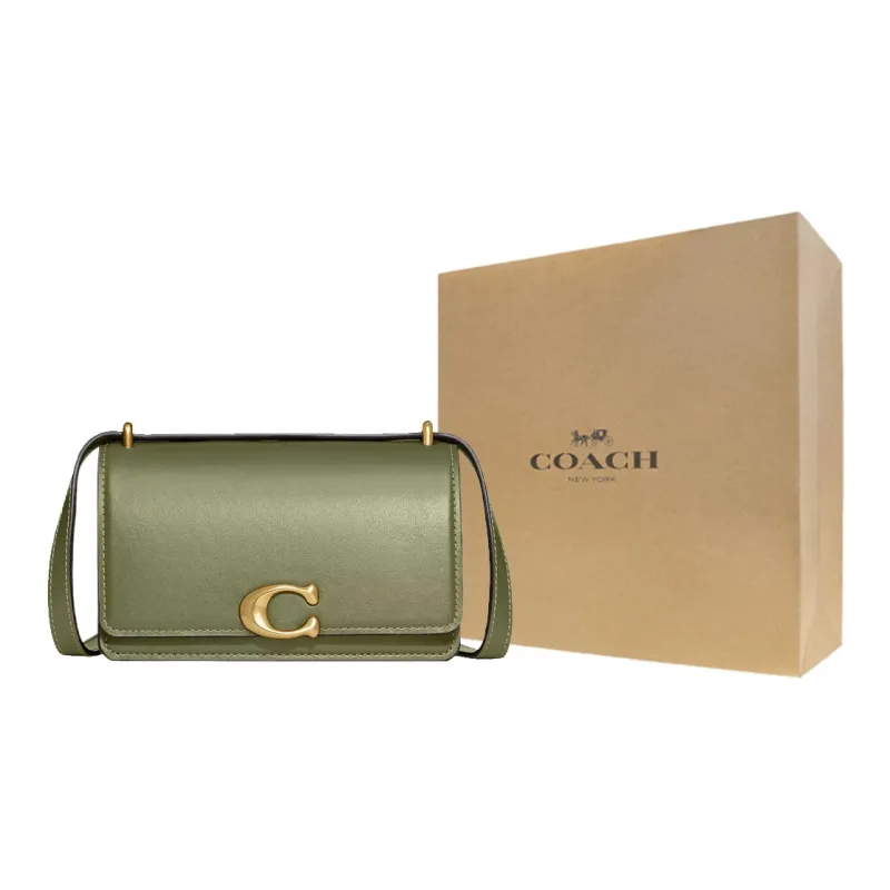 COACH Bandit Cow Leather Shoulder Bag Crossbody Bag Small Size Women's Moss-10
