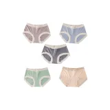 Shrimp Pink+Light Blue+Dark Gray+Pea Green+Apricot (5-3)