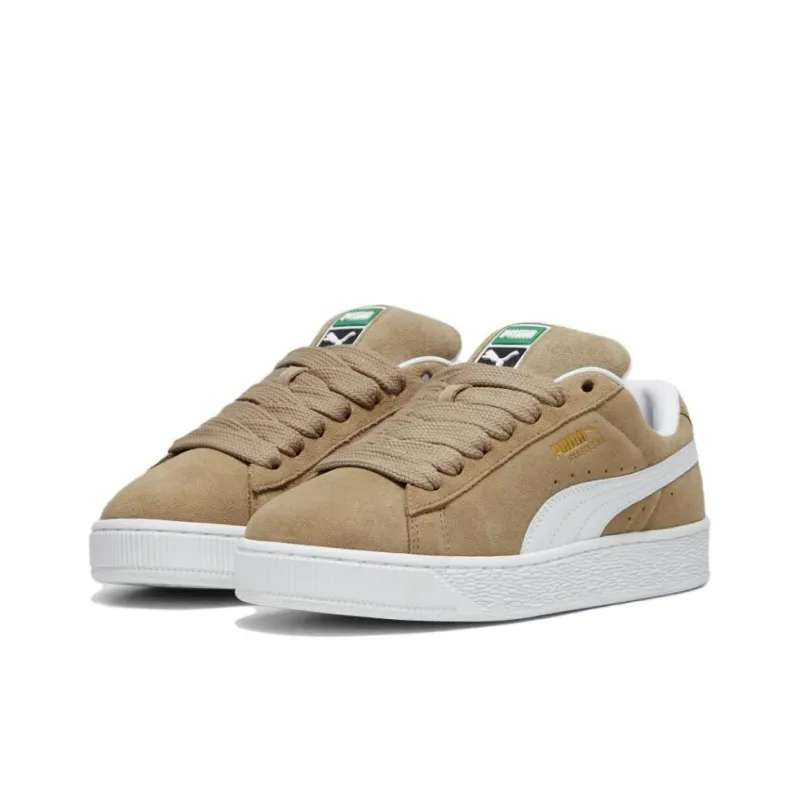 PUMA Suede XL Anti Slip Wear Resistant Low Top Skateboard Shoes Unisex Khaki White-2